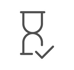 Sand watch related icon outline and linear vector.	
