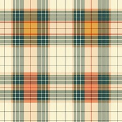 Fototapeta premium Seamless pattern ornament tartan, check in retro colors