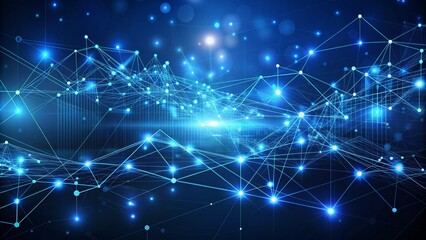Fototapeta premium Abstract Digital Network Connection Blue Background
