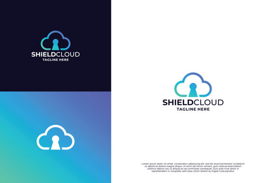 Database secured logo design with cloud concept