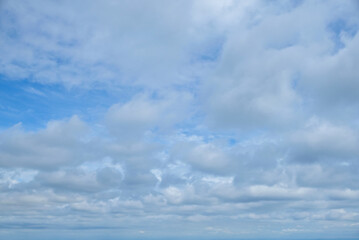 ciel chargé de nuages blancs