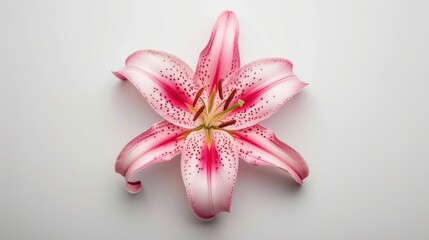 Fototapeta premium Lovely Lily Flower Alone on a White Background