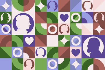 Senior Citizen's Day. August 21. Seamless geometric pattern. Template for background, banner, card, poster. Vector EPS10 illustration.