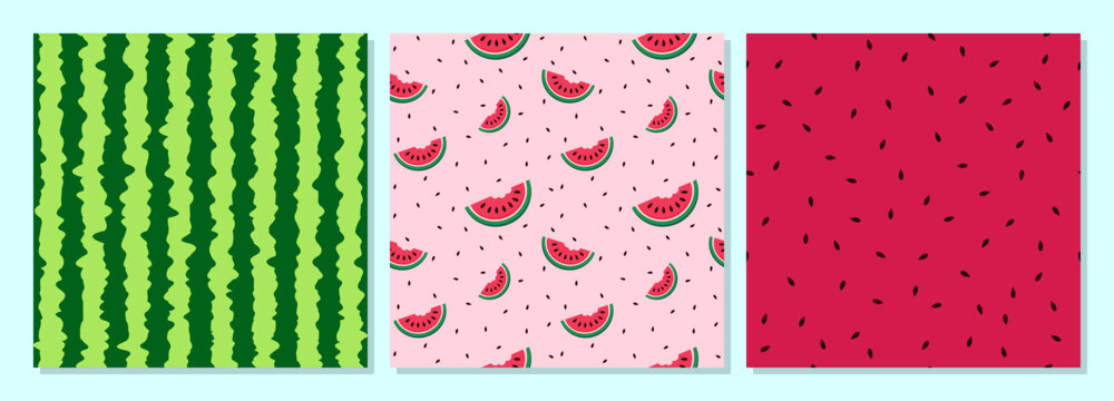 Green and Fresh Watermelon Skin Seamless Pattern. Unique and Trendy seamless pattern background for your unique design. Watermelon realistic texture background letters vector illustration.