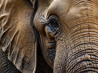plano detalle de la cara de un elefante