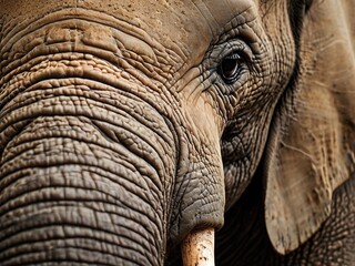 Fototapeta premium Textura de la piel de la cara de un elefante 