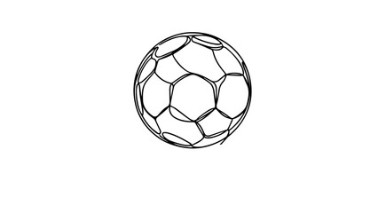 soccer ball single line illustration 