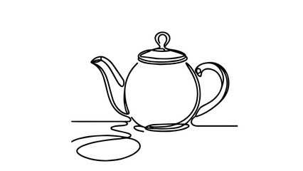 teapot single line illustration