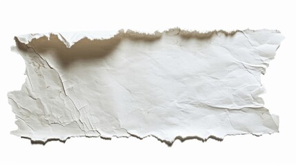 White paper with a torn edge, isolated on a white background