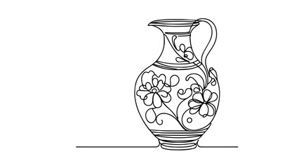 old vase one line illustration
