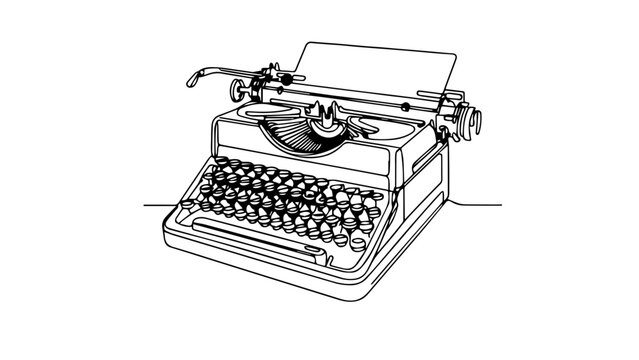 recommend clip art: typewriter line art drawing 