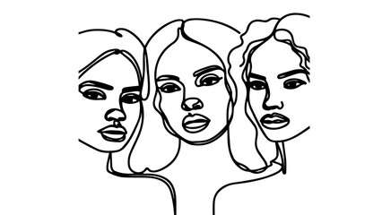 portrait of a women one line drawing