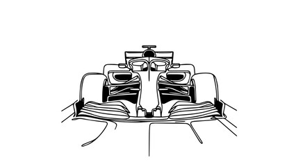 f1 car one continuous line drawing