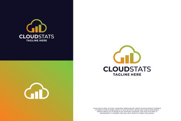 Data cloud statistic logo design