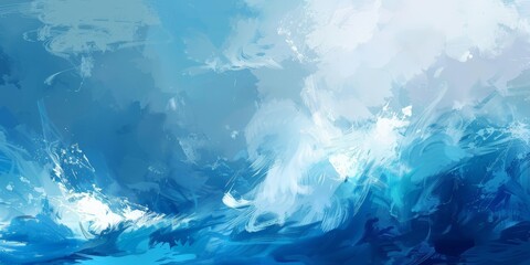 Fototapeta premium Calming Abstract Blue Waves Flowing Softly