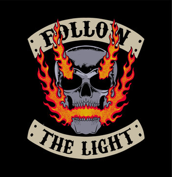 Follow The Light Skull With The Fire