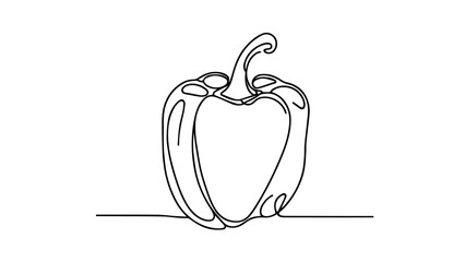 one line illustration of a pepper