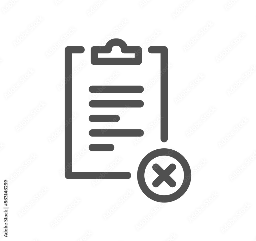 Poster clipboard related icon outline and linear vector.