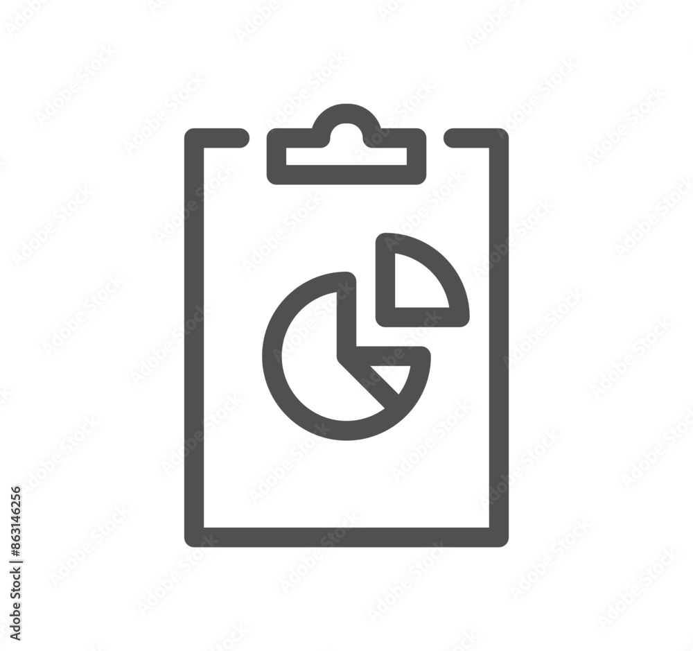 Poster clipboard related icon outline and linear vector.