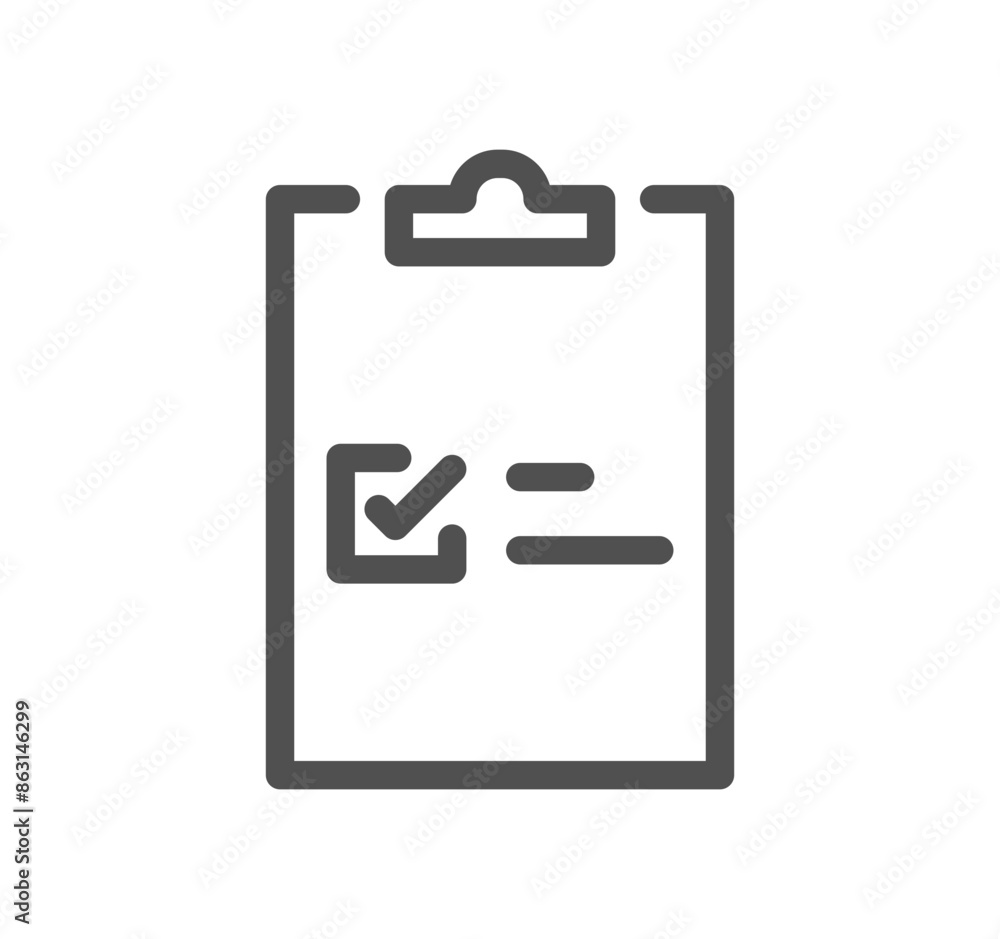 Poster clipboard related icon outline and linear vector.