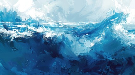 Fototapeta premium Calming Abstract Blue Waves Flowing Softly