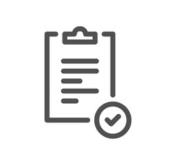 Clipboard related icon outline and linear vector.	
