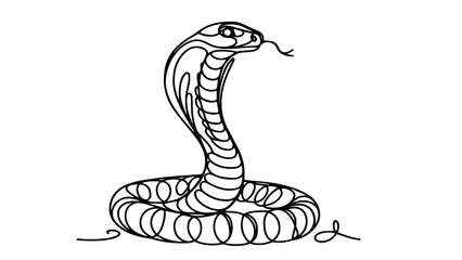  one continuous line drawing of a cobra