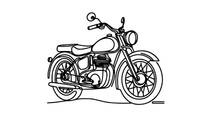  one continuous line drawing of a vintage motorcycle
