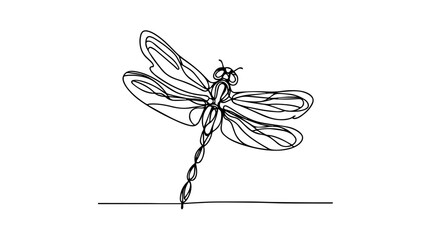 dragonfly one continuous line illustration