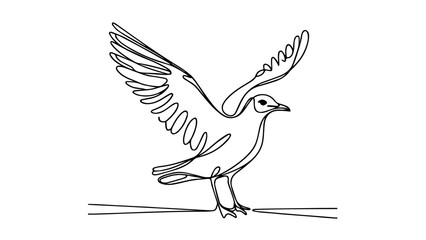 one line drawing of a seagull