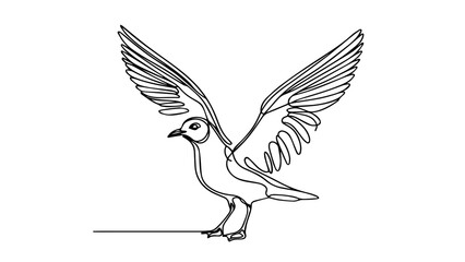 one line illustration of a seagull