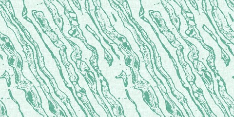 Aegean teal light soft wave linen pattern background. Broken line stripe border effect for rustic coastal marine surface design. 