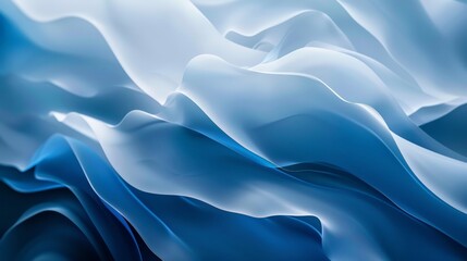 Obraz premium Calming Abstract Blue Waves Flowing Softly