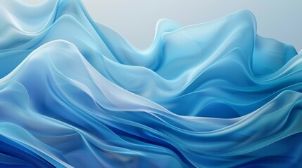 Fototapeta premium Calming Abstract Blue Waves Flowing Softly