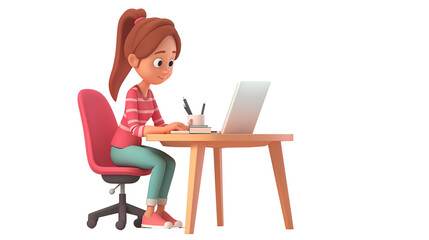 woman sitting on a chair and working on a laptop