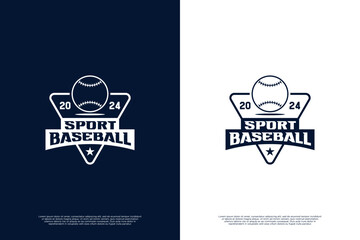 American baseball logo design. Baseball emblem logo for sport