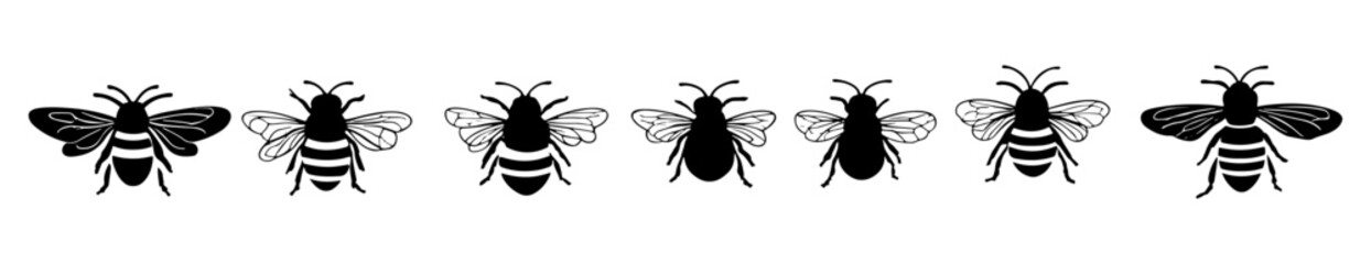 bee silhouette illustration vector