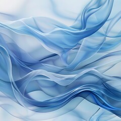 Obraz premium Calming Abstract Blue Waves Flowing Softly