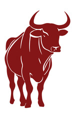 bull silhouette stock illustration