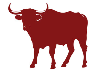 bull silhouette stock illustration