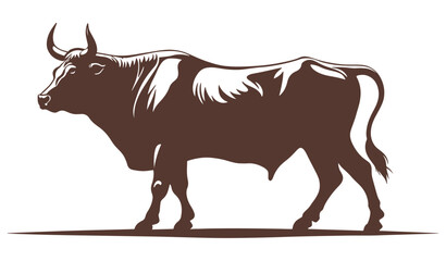 bull silhouette stock illustration