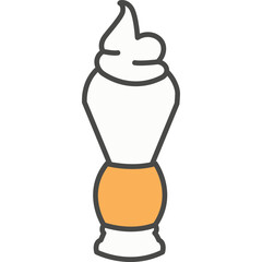 Shaving brush with foam vector icon