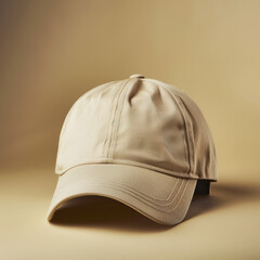Golf Cap on a Khaki Background with Copy Space for Advertising