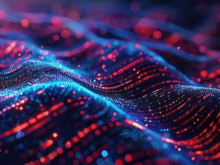 data of crypto waves 3d illustration of wavy lines in the information code field data flow cyber concept coding and technology