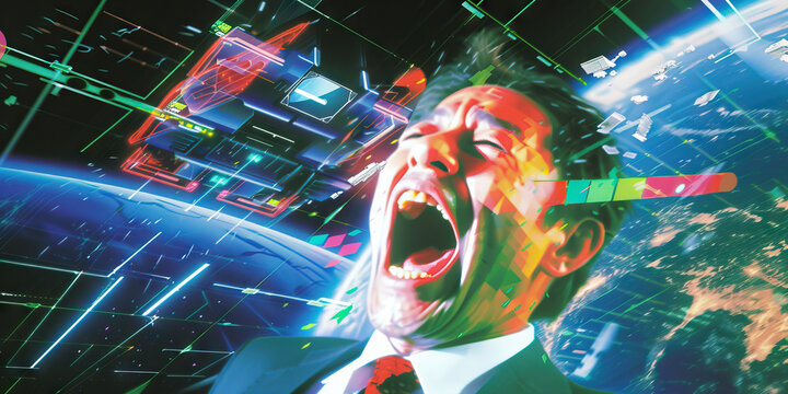 Frustrated Technophobe: An Angry Man Reacting to Rapid Technological Progress