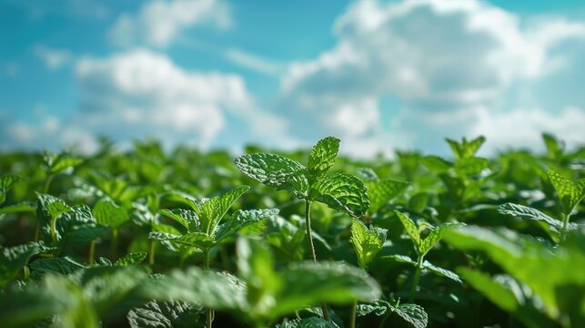 Mint Cultivation in Fields