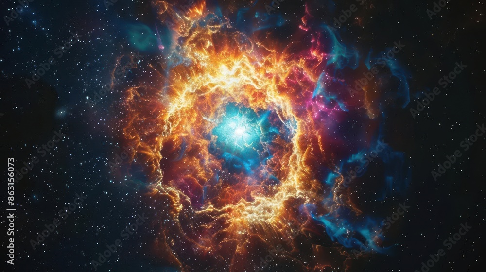 Canvas Prints colorful space galaxy with supernova nebula abstract background