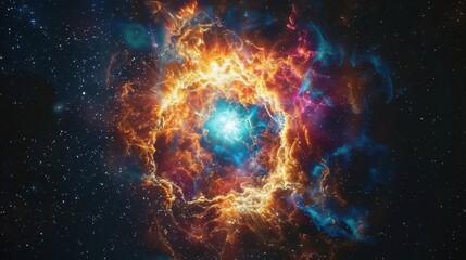 colorful space galaxy with supernova nebula abstract background