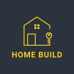 building construction logo design concept idea with wrench