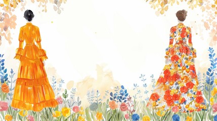 Fashion sketches minimal water color style